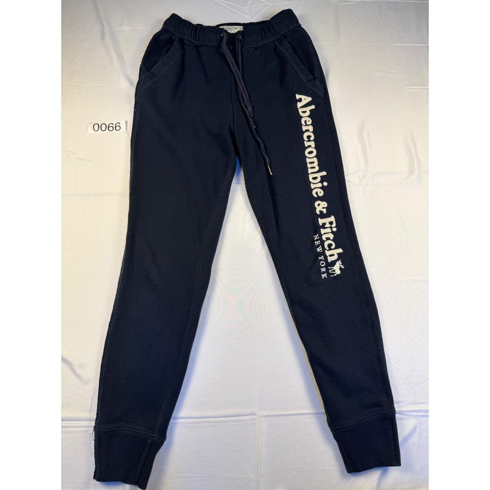 Abercrombie & Fitch Navy Blue Logo Joggers Y2K Soft A&F Collection XS